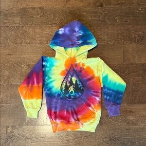 Tie-Dye Kids Hoodie with Big Foot